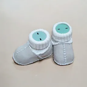 Silver suède booties