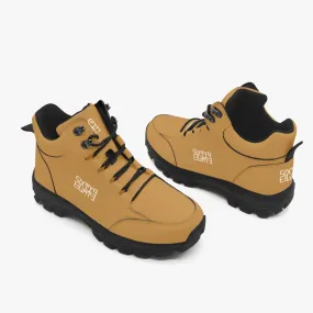 Sixty Eight 93 Logo White Brown Grain High Top Boots