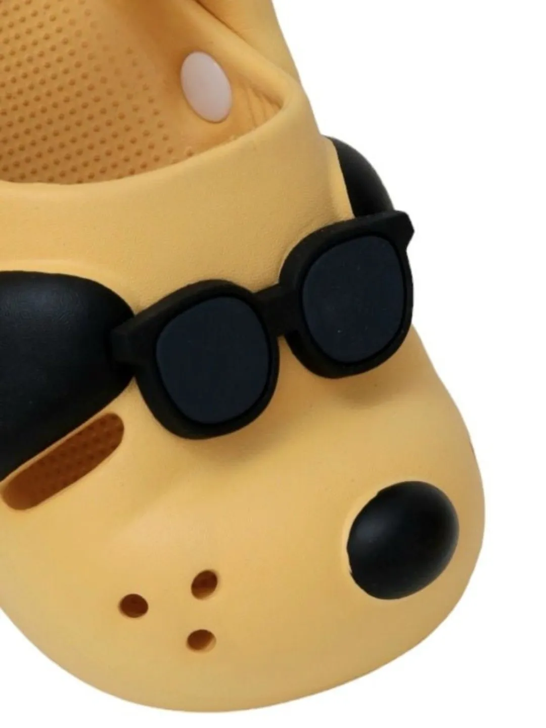 Sunny Shades Boy's Clogs - Cheerful Yellow with Cool Puppy Design