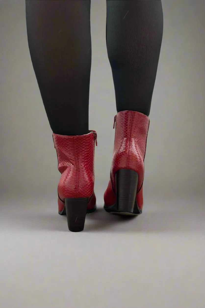 The Frankie - Red Pointed Toe Booties