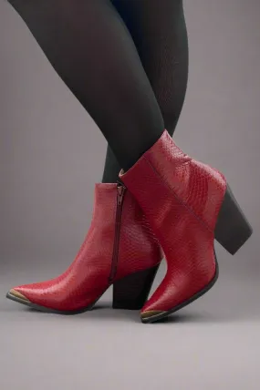 The Frankie - Red Pointed Toe Booties