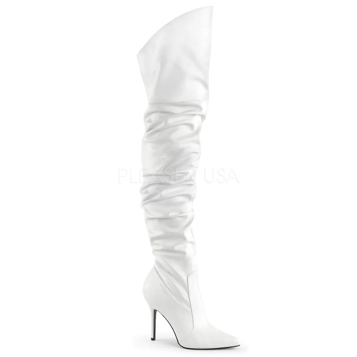 Thigh High Scrunch Boot with 4-inch Spike Heel 3-colors PS-CLASSIQUE-3011