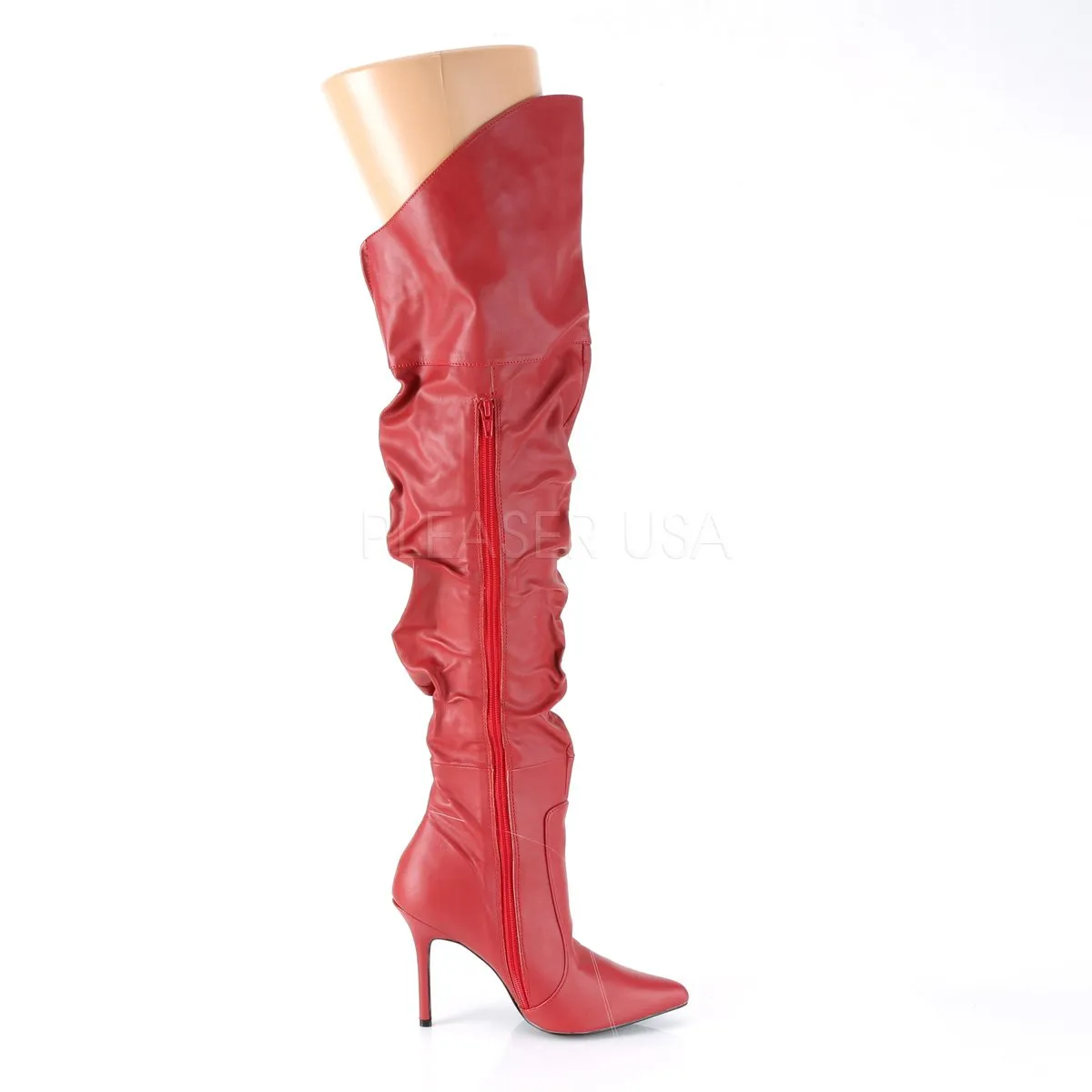 Thigh High Scrunch Boot with 4-inch Spike Heel 3-colors PS-CLASSIQUE-3011
