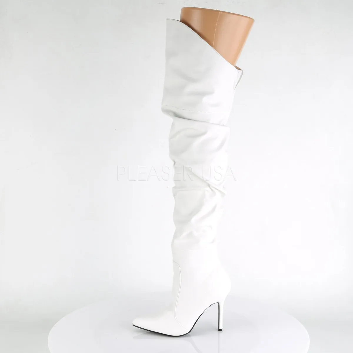 Thigh High Scrunch Boot with 4-inch Spike Heel 3-colors PS-CLASSIQUE-3011