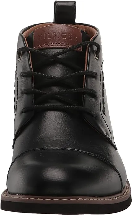 Tommy Hilfiger Men's Gibby Faux-Leather Cap-Toe Boots  Color Black Size 9.5