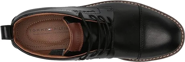 Tommy Hilfiger Men's Gibby Faux-Leather Cap-Toe Boots  Color Black Size 9.5