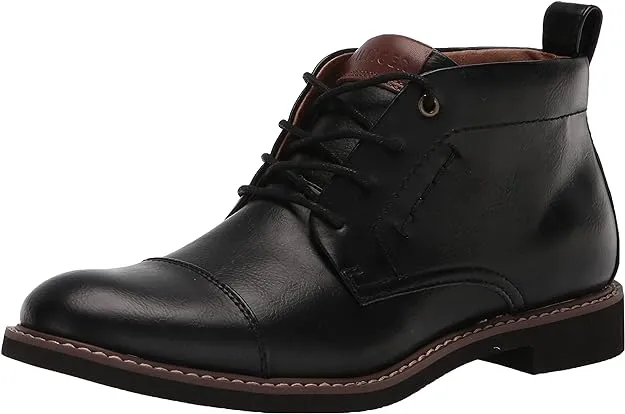 Tommy Hilfiger Men's Gibby Faux-Leather Cap-Toe Boots  Color Black Size 9.5
