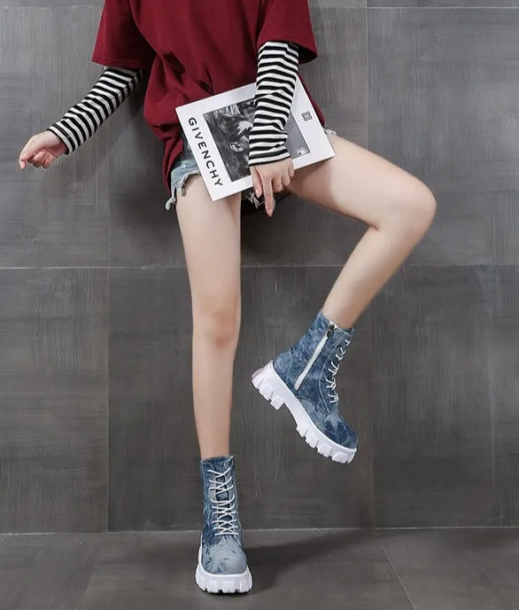 Women Canvas Tide Boots Platform Thick High-top Sneakers