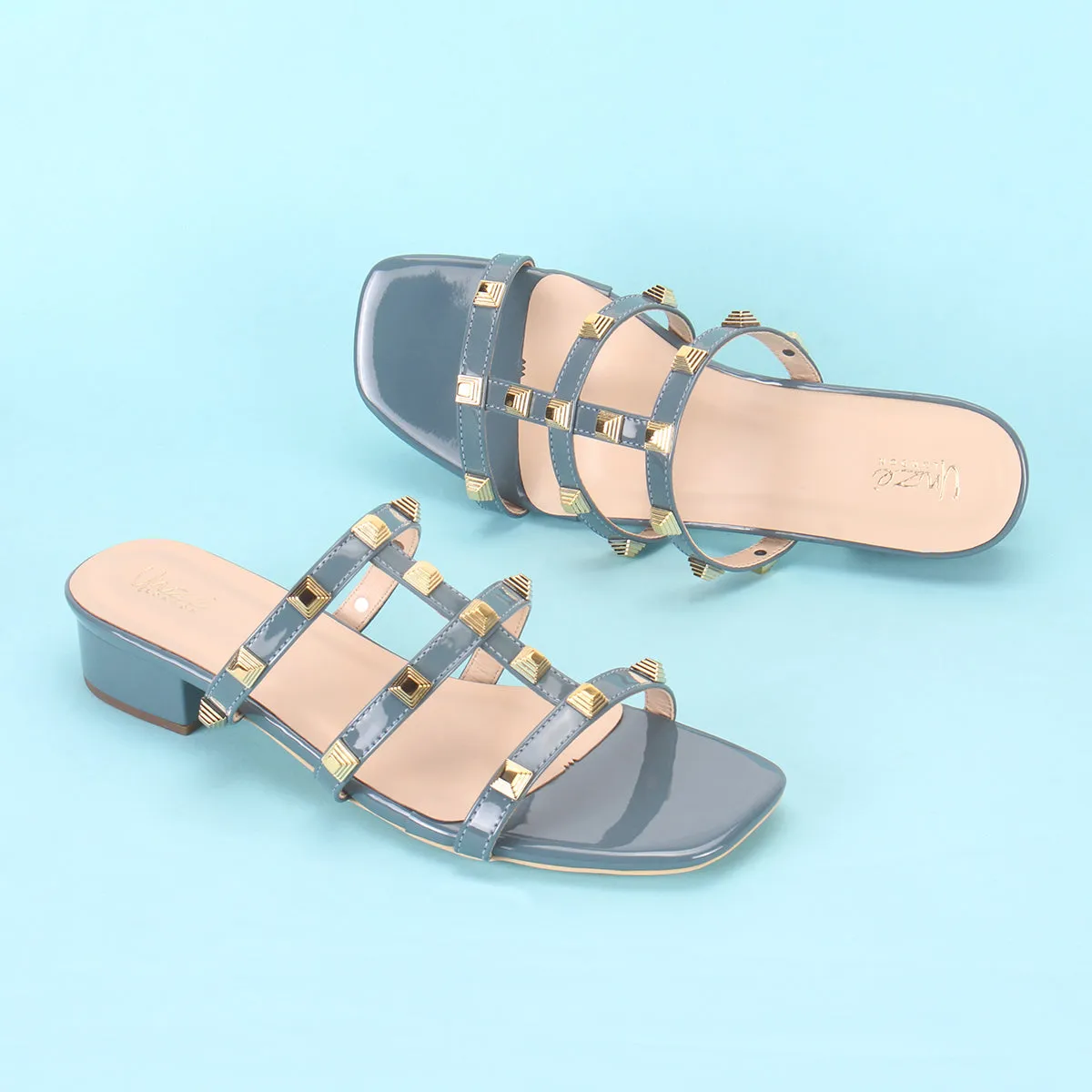 Womens "OZLEM" Decorated Block Heel Sandals