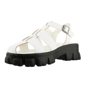 Women's Solid Color Hollow Out Roman Style Thick Sole Platform Sandals