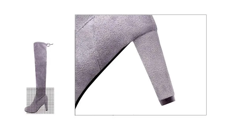 Women's Winter High-Heeled Faux Suede Leather High Boots