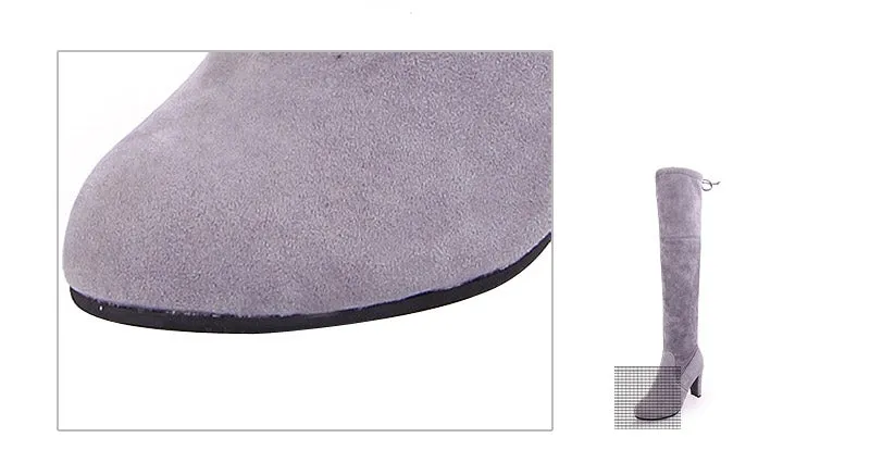 Women's Winter High-Heeled Faux Suede Leather High Boots