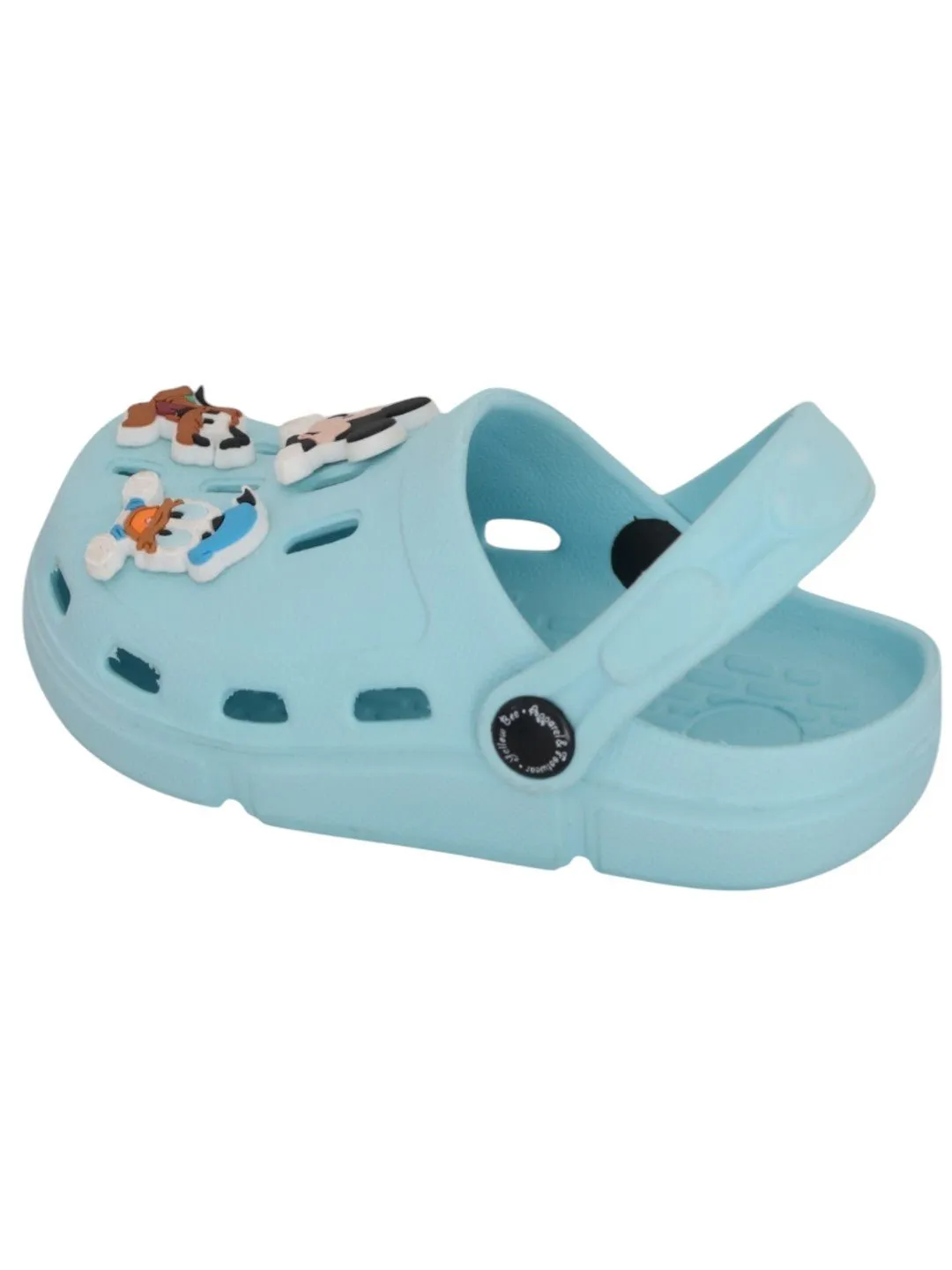 Yellow Bee Boys’ Disney Clogs Mickey Mouse, Donald Duck & Pluto Charms – Light Blue
