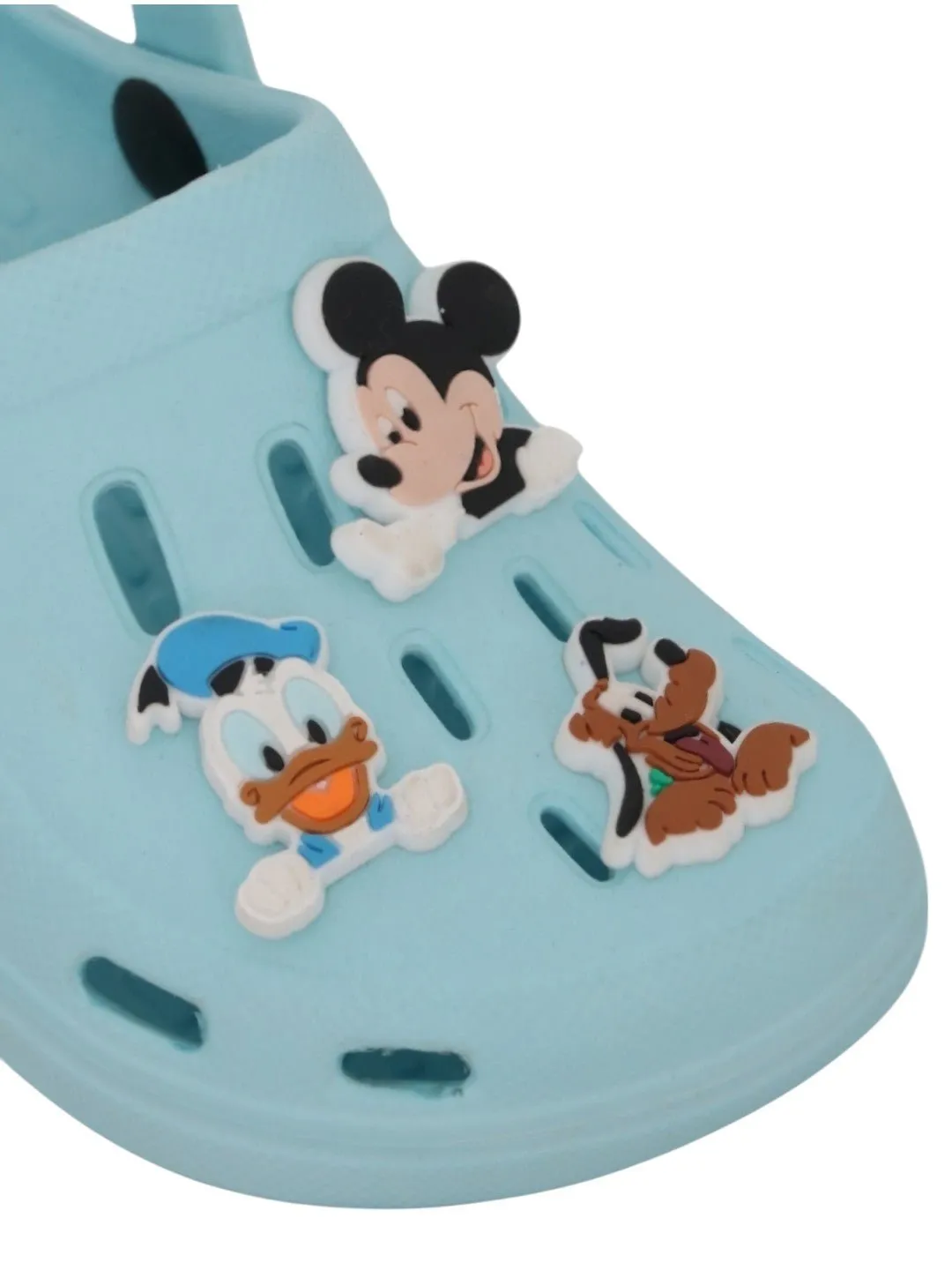 Yellow Bee Boys’ Disney Clogs Mickey Mouse, Donald Duck & Pluto Charms – Light Blue