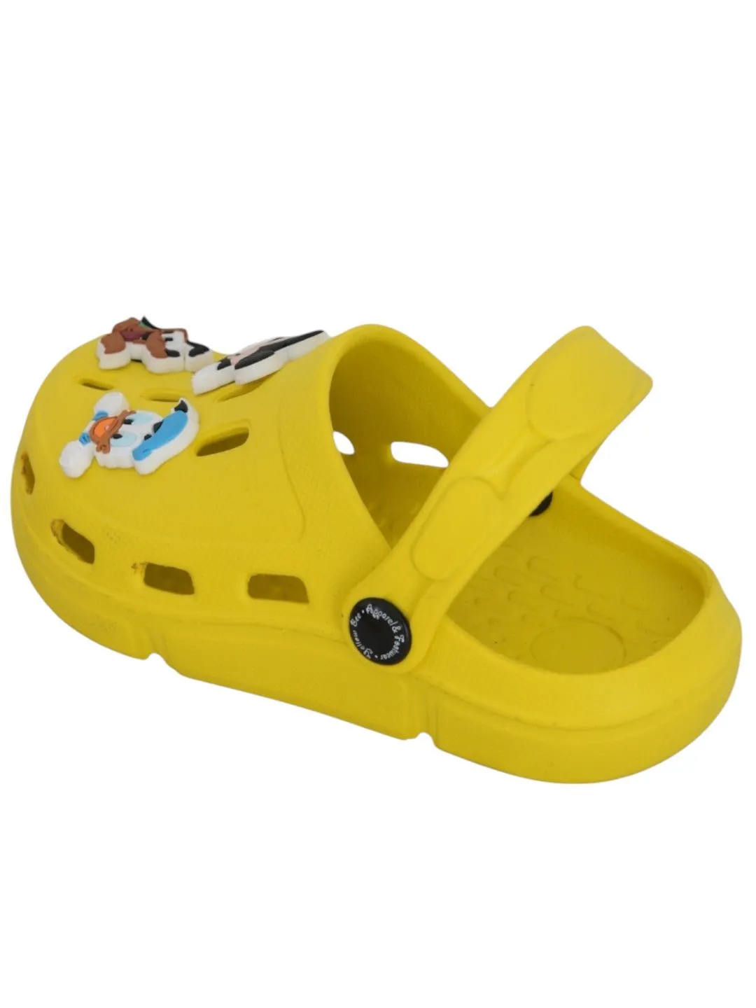 Yellow Bee Boys’ Disney Clogs with Mickey Mouse, Donald Duck & Pluto Charms – Yellow