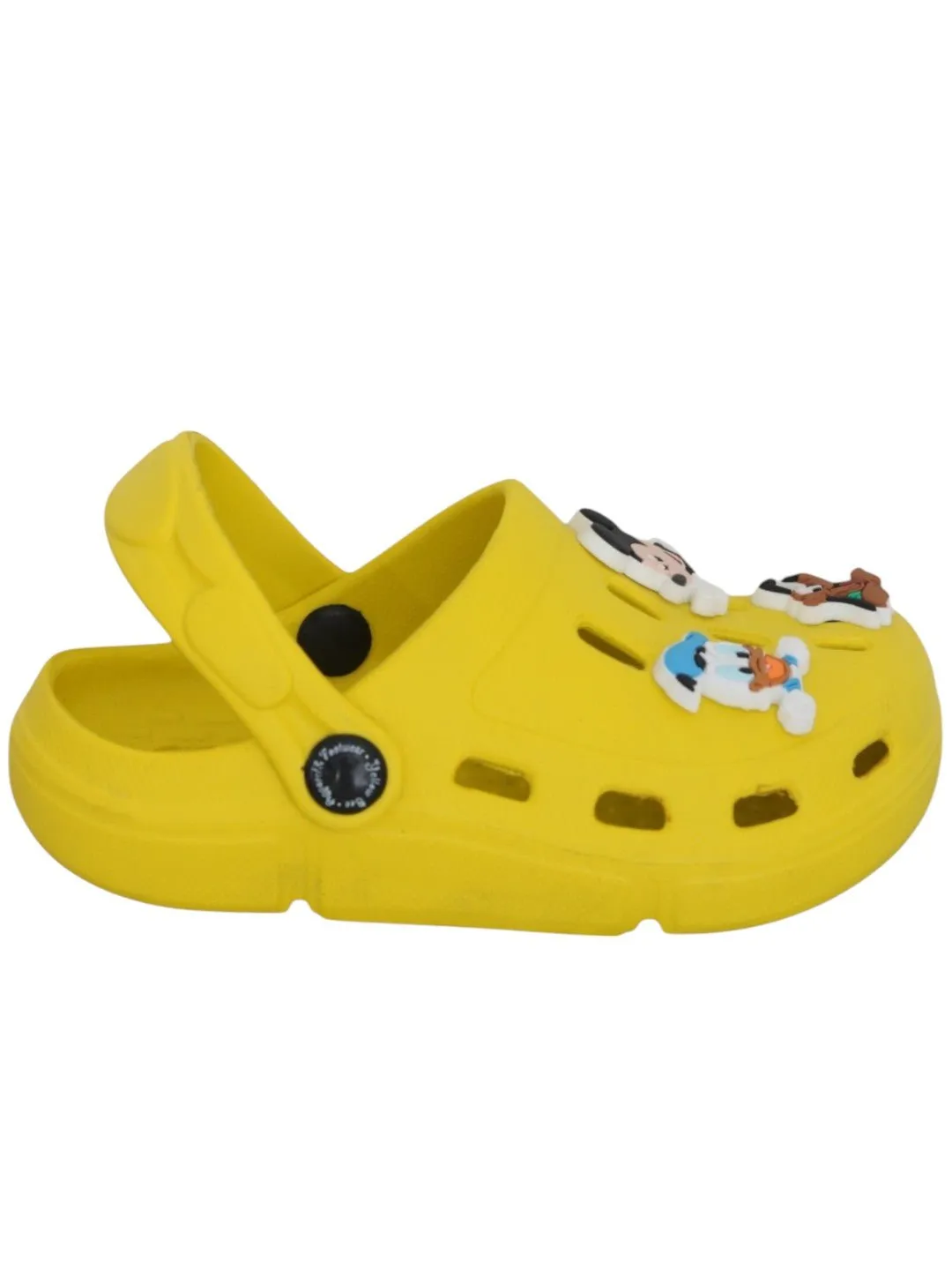 Yellow Bee Boys’ Disney Clogs with Mickey Mouse, Donald Duck & Pluto Charms – Yellow