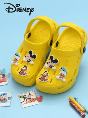Yellow Bee Boys’ Disney Clogs with Mickey Mouse, Donald Duck & Pluto Charms – Yellow