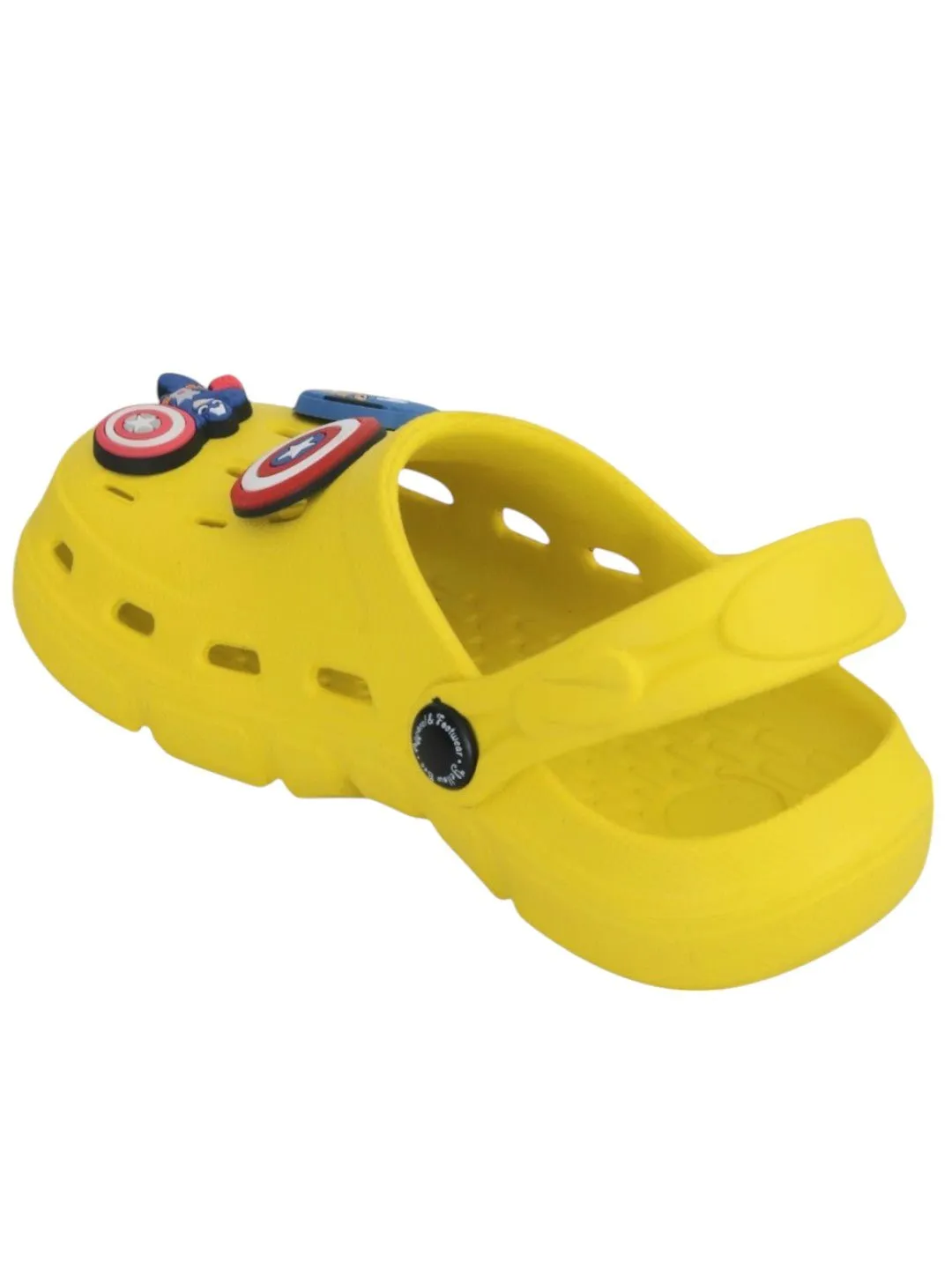 Yellow Bee Boys’ Marvel Captain America Clogs with Shield & Character Charms – Yellow